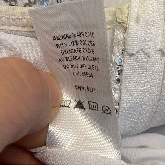 WEISSMAN Dance Costume silver sequin hooded vest The Way I Are 5271 child LC - Picture 5 of 9